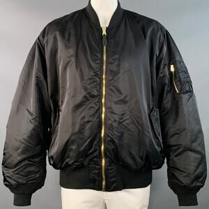 ALPHA INDUSTRIES Size 4XL Black Orange Nylon Reversible Bomber Jacket